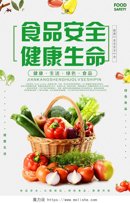 食品安全健康生命绿色健康生活宣传海报